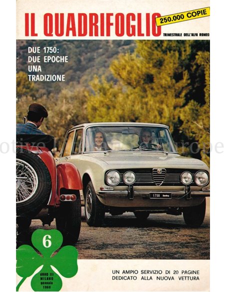 1968 ALFA ROMEO IL QUADRIFOGLIO MAGAZINE 6 ITALIAANS