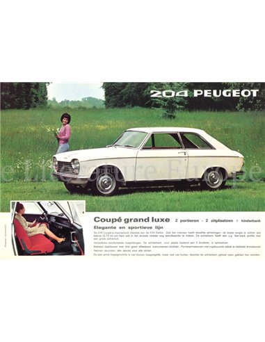 1967 PEUGEOT 204 CABRIOLET BROCHURE NEDERLANDS