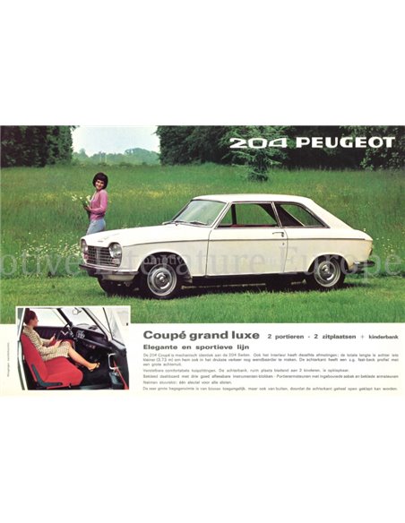1967 PEUGEOT 204 CABRIOLET BROCHURE NEDERLANDS