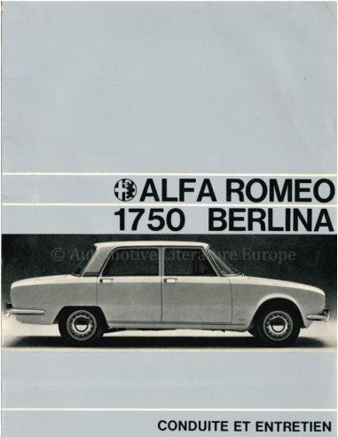 1970 ALFA ROMEO 1750 BERLINA OWNERS MANUAL FRENCH