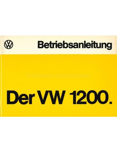 1975 VOLKSWAGEN KÄFER 1200 BETRIEBSANLEITUNG DEUTSCH