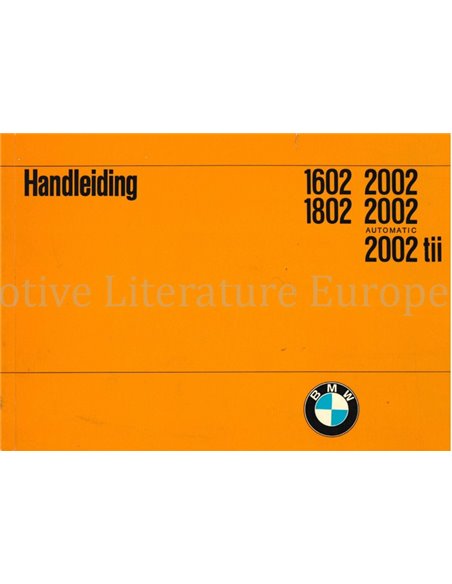 1971 BMW 1602 1802 2002 INSTRUCTIEBOEKJE NEDERLANDS