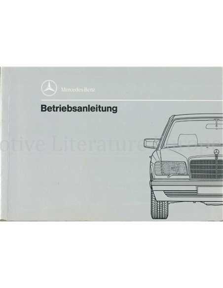 1989 MERCEDES BENZ S CLASS OWNERS MANUAL GERMAN