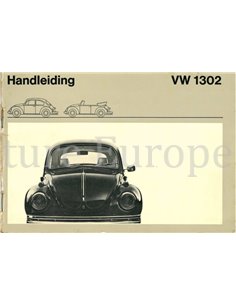 1972 VOLKSWAGEN KAFER 1302 S  BETRIEBSANLEITUNG NIEDERLÄNDISCH