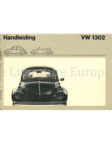 1972 VOLKSWAGEN KAFER 1302 S  BETRIEBSANLEITUNG NIEDERLÄNDISCH