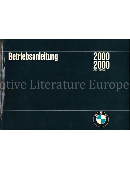1968 BMW 2000 AUTOMATIC OWNERS MANUAL GERMAN