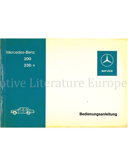 1974 MERCEDES BENZ E CLASS OWNERS MANUAL GERMAN