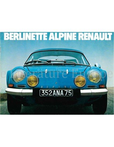 1976 ALPINE BERLINETTE BROCHURE NEDERLANDS