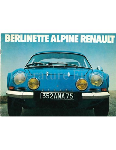 1977 ALPINE BERLINETTE BROCHURE NEDERLANDS