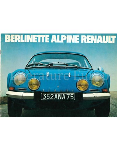 1977 ALPINE BERLINETTE BROCHURE NEDERLANDS