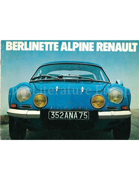 1977 ALPINE BERLINETTE BROCHURE NEDERLANDS