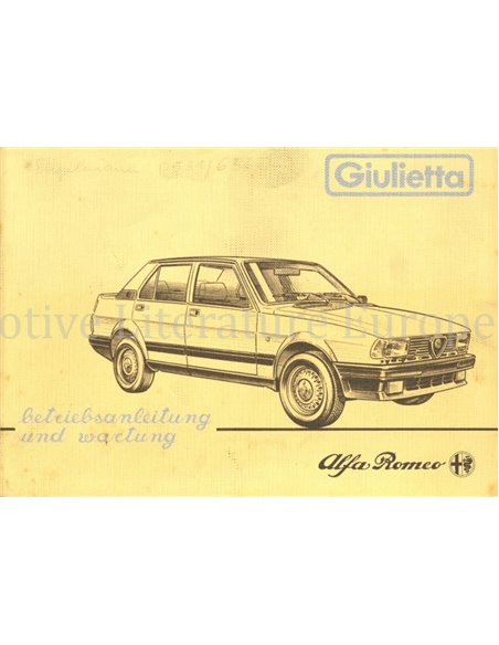 1983 ALFA ROMEO GIULIETTA INSTRUCTIEBOEKJE ITALIAANS