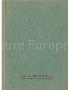 1963 FERRARI SALE & SERVICE ORGANIZATION MANUAL 