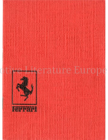 1968 FERRARI VERKOOP & SERIVCE ORGANISATIE INSTRUCTIEBOEKJE