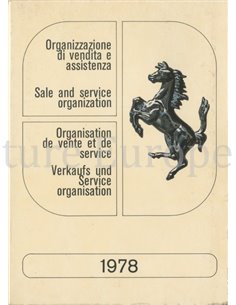 1978 FERRARI VERKOOP & SERIVCE ORGANISATIE INSTRUCTIEBOEKJE 