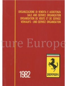 1982 FERRARI SALE & SERVICE ORGANIZATION MANUAL 232/82