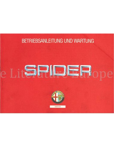 1991 ALFA ROMEO SPIDER IV BETRIEBSANLEITUNG DEUTSCH