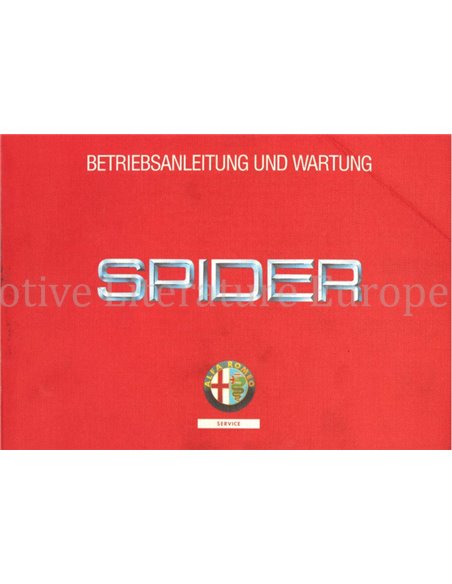 1991 ALFA ROMEO SPIDER IV BETRIEBSANLEITUNG DEUTSCH