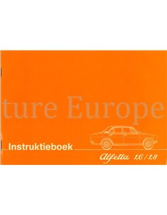 1978 ALFA ROMEO ALFETTA 1.6 / 1.8 BETRIEBSANLEITUNG NIEDERLÄNDISCH