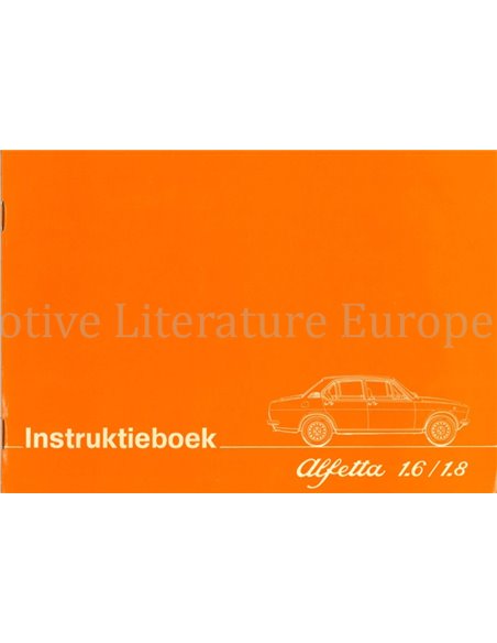 1978 ALFA ROMEO ALFETTA 1.6 / 1.8 INSTRUCTIEBOEKJE NEDERLANDS