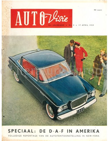1959 AUTOVISIE MAGAZINE 8 NEDERLANDS