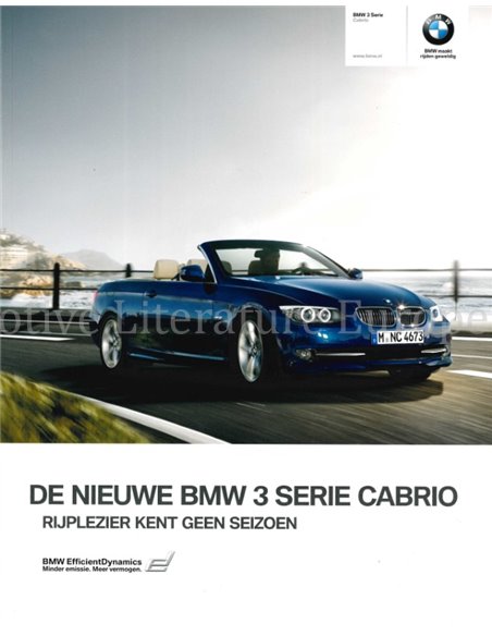 2010 BMW 3 SERIE CABRIOLET BROCHURE NEDERLANDS