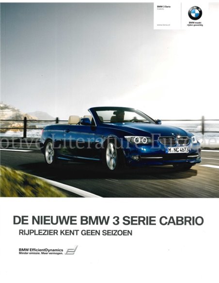 2010 BMW 3ER CABRIO PROSPEKT NIEDERLÄNDISCH
