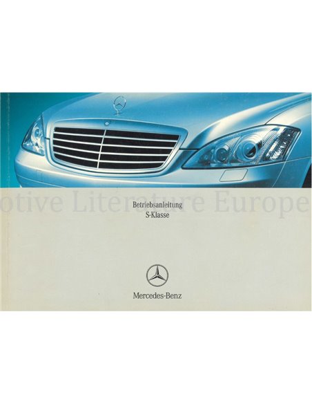 2005 MERCEDES BENZ S CLASS OWNERS MANUAL GERMAN