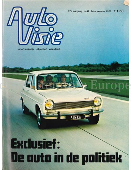 1972 AUTOVISIE MAGAZIN 47 NIEDERLÄNDISCH