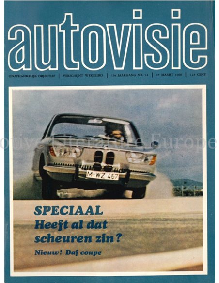 1968 AUTOVISIE MAGAZIN 11 NIEDERLÄNDISCH