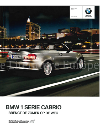 2010 BMW 1ER CABRIO PROSPEKT NIEDERLÄNDISCH