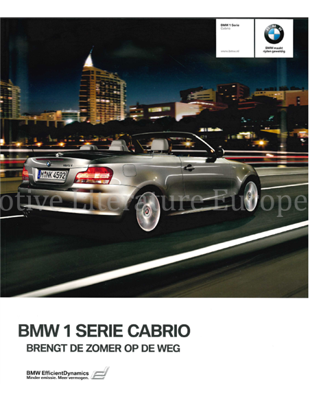 2010 BMW 1 SERIE CABRIOLET BROCHURE NEDERLANDS