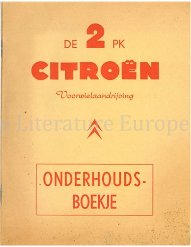 1958 CITROEN 2CV INSTRUCTIEBOEKJE NEDERLANDS