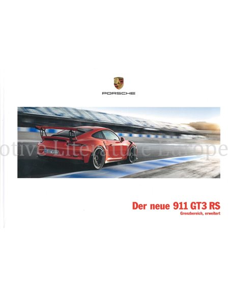 2016 PORSCHE 911 GT3 RS HARDCOVER BROCHURE DUITS