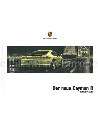 2011 PORSCHE CAYMAN R HARDCOVER BROCHURE DUITS