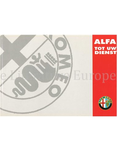 1996 ALFA ROMEO MAINTENANCE MANUAL DUTCH