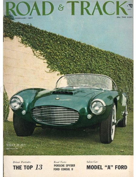 1957 ROAD AND TRACK MAGAZINE FEBRUARI ENGELS
