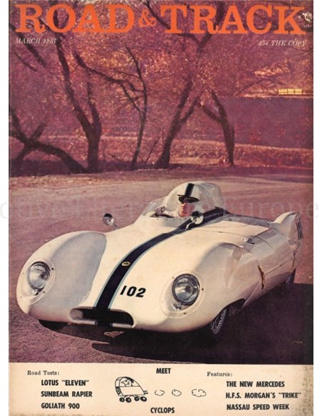 1957 ROAD AND TRACK MAGAZINE MARCH ENGLISH
