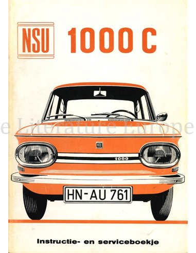 1968 NSU 1000 C / TT BETRIEBSANLEITUNG NIEDERLÄNDISCH
