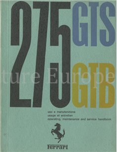 1965 FERRARI 275 GTB & GTS OWNER'S MANUAL 01/65