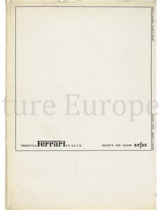 1965 FERRARI 275 GTB & GTS INSTRUCTIEBOEKJE 01/65 2