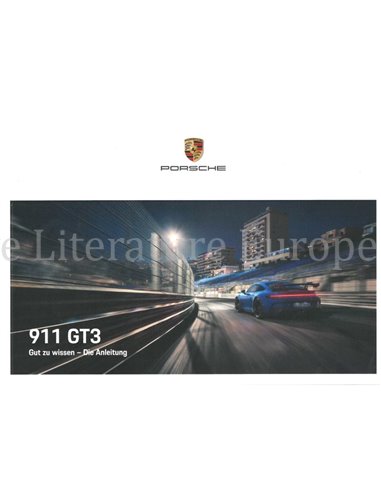 2021 PORSCHE 911 GT3 OWNERS MANUAL GERMAN