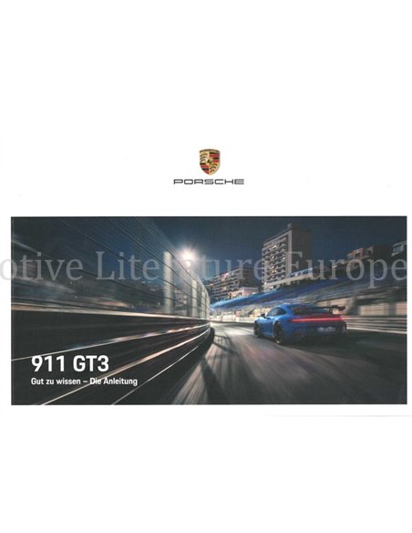 2021 PORSCHE 911 GT3 INSTRUCTIEBOEKJE DUITS