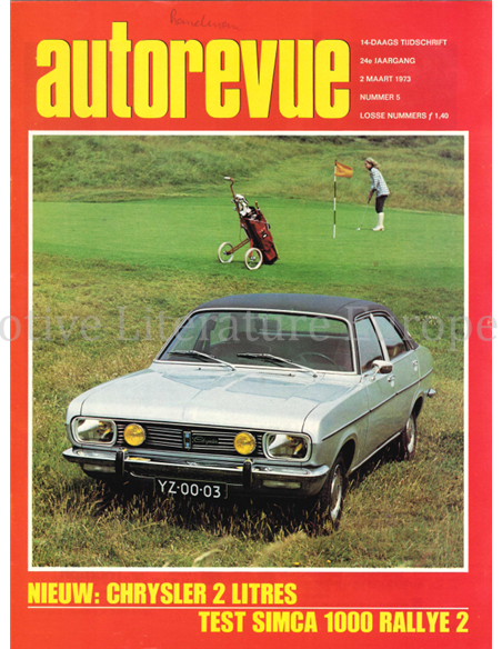 1973 AUTO REVUE MAGAZINE 5 DUTCH