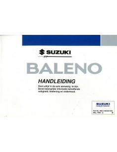 1998 SUZUKI BALENO INSTRUCTIEBOEKJE NEDERLANDS