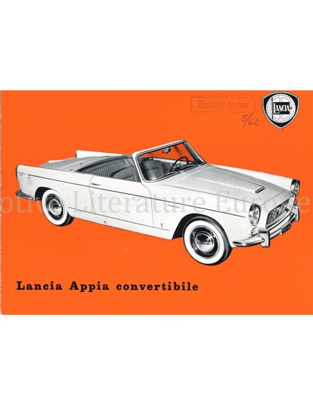 1962 LANCIA APPIA CABRIOLET BROCHURE