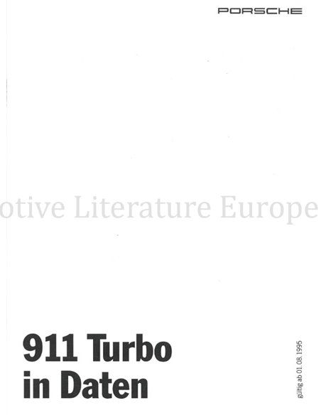 1995 PORSCHE 911 TURBO HARDCOVER BROCHURE DUITS