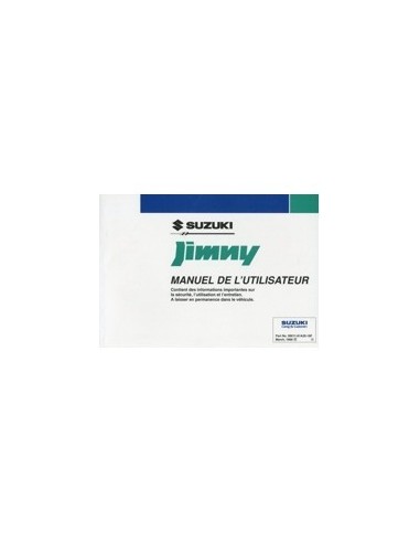 1999 SUZUKI JIMNY INSTRUCTIEBOEKJE FRANS