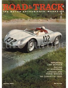 1959 ROAD AND TRACK MAGAZINE JANUAR ENGLISCH