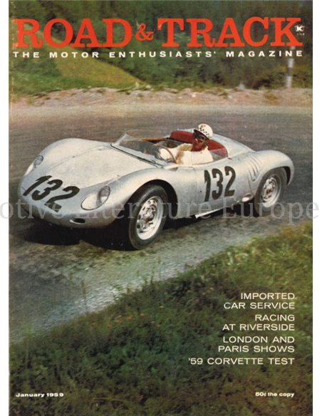 1959 ROAD AND TRACK MAGAZINE JANUAR ENGLISCH